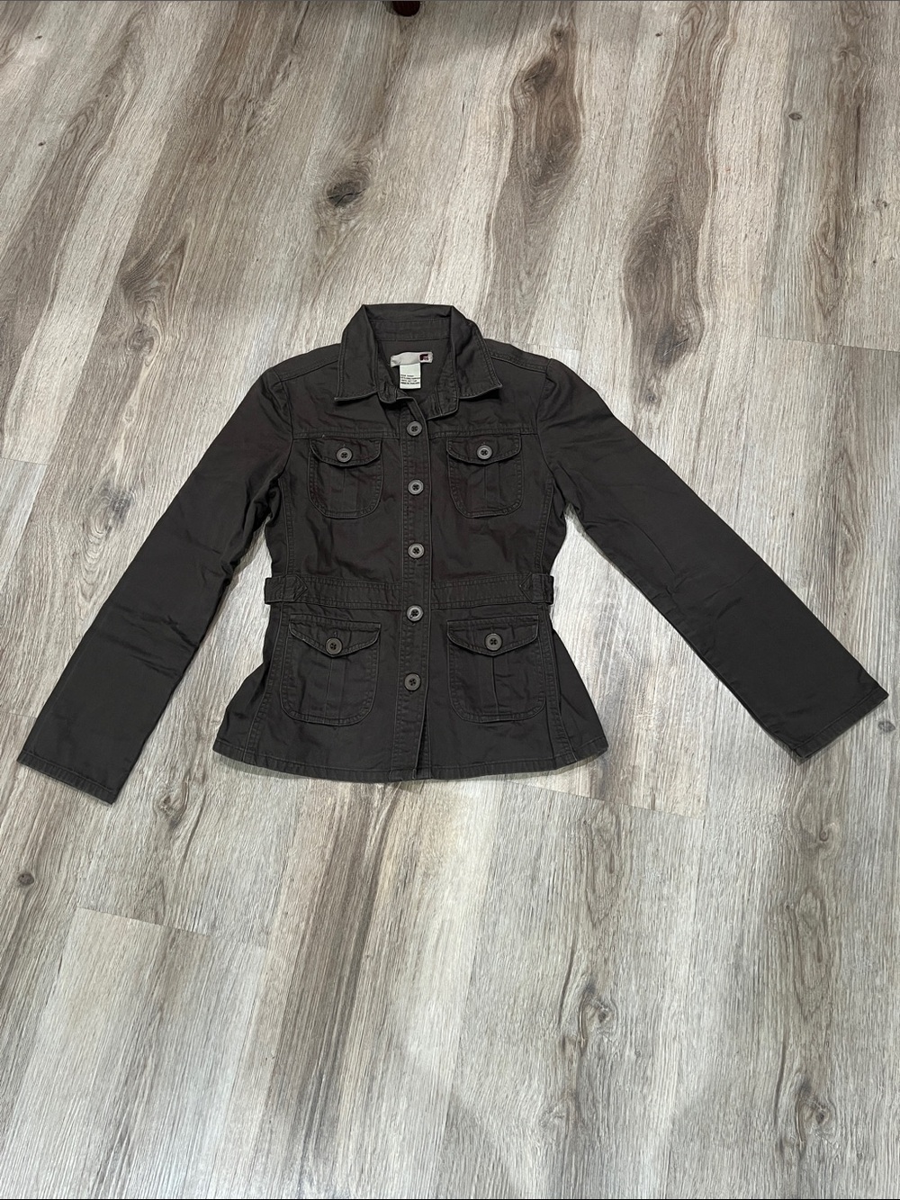 Women's Army Green Utility Jacket with Button Front
